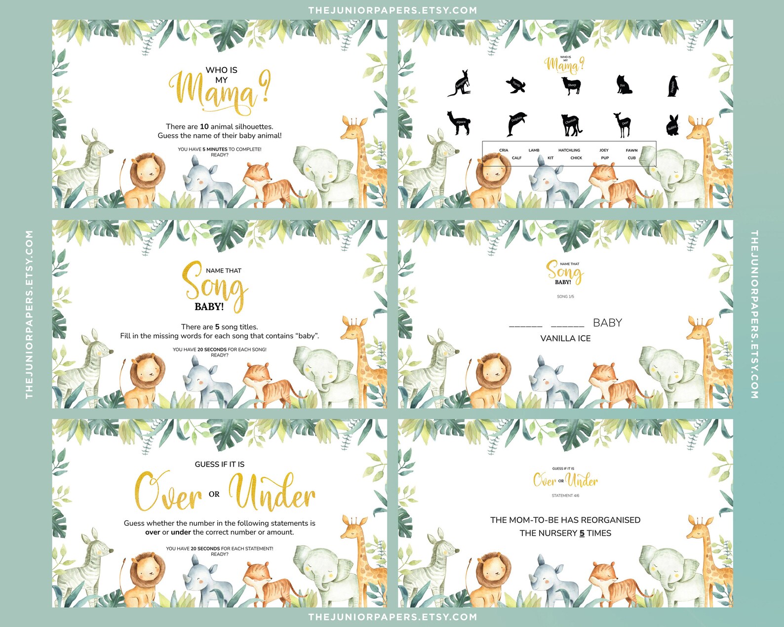 Virtual Baby Shower Games Powerpoint Baby Shower Games Etsy