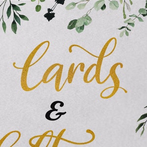 Cards Gifts, Baby Shower Sign, Greenery, Gold, Girl, Boy, Gender ...
