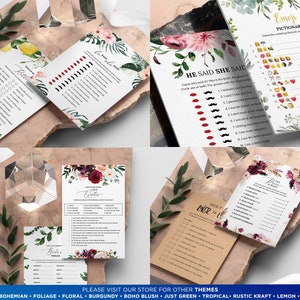 30 Editable Bridal Shower Games, 6 Greenery Themes, Bridal Shower Games Bundle, Instant Download, Wedding Shower Games, Bridal Party Games image 9