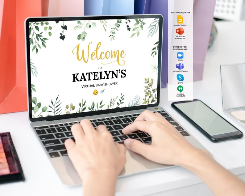 Editable Virtual Baby Shower Games Powerpoint Baby Shower Etsy