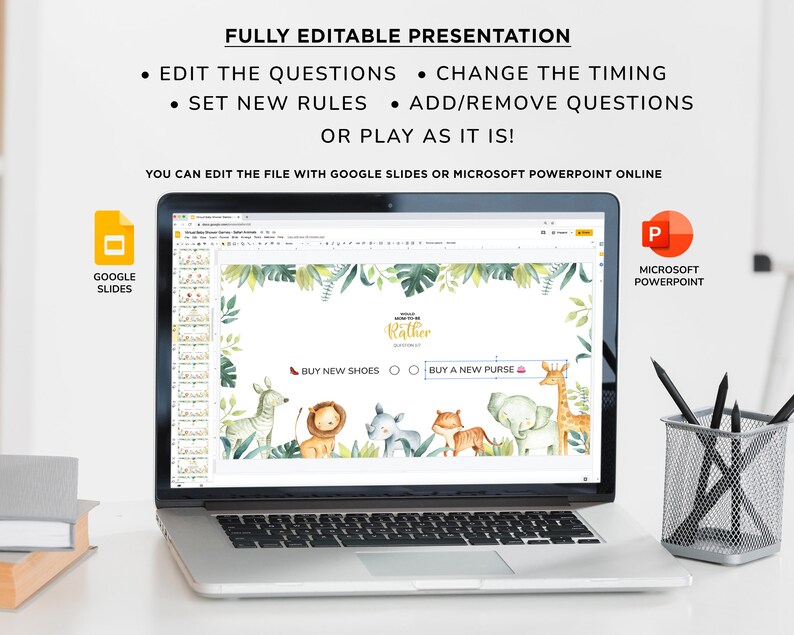 Virtual Baby Shower Games Powerpoint Baby Shower Games Etsy