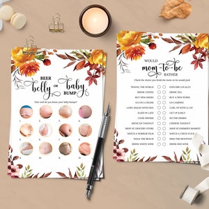 Fall Editable Baby Shower Games, Printable Baby Shower Game, Fall Baby ...
