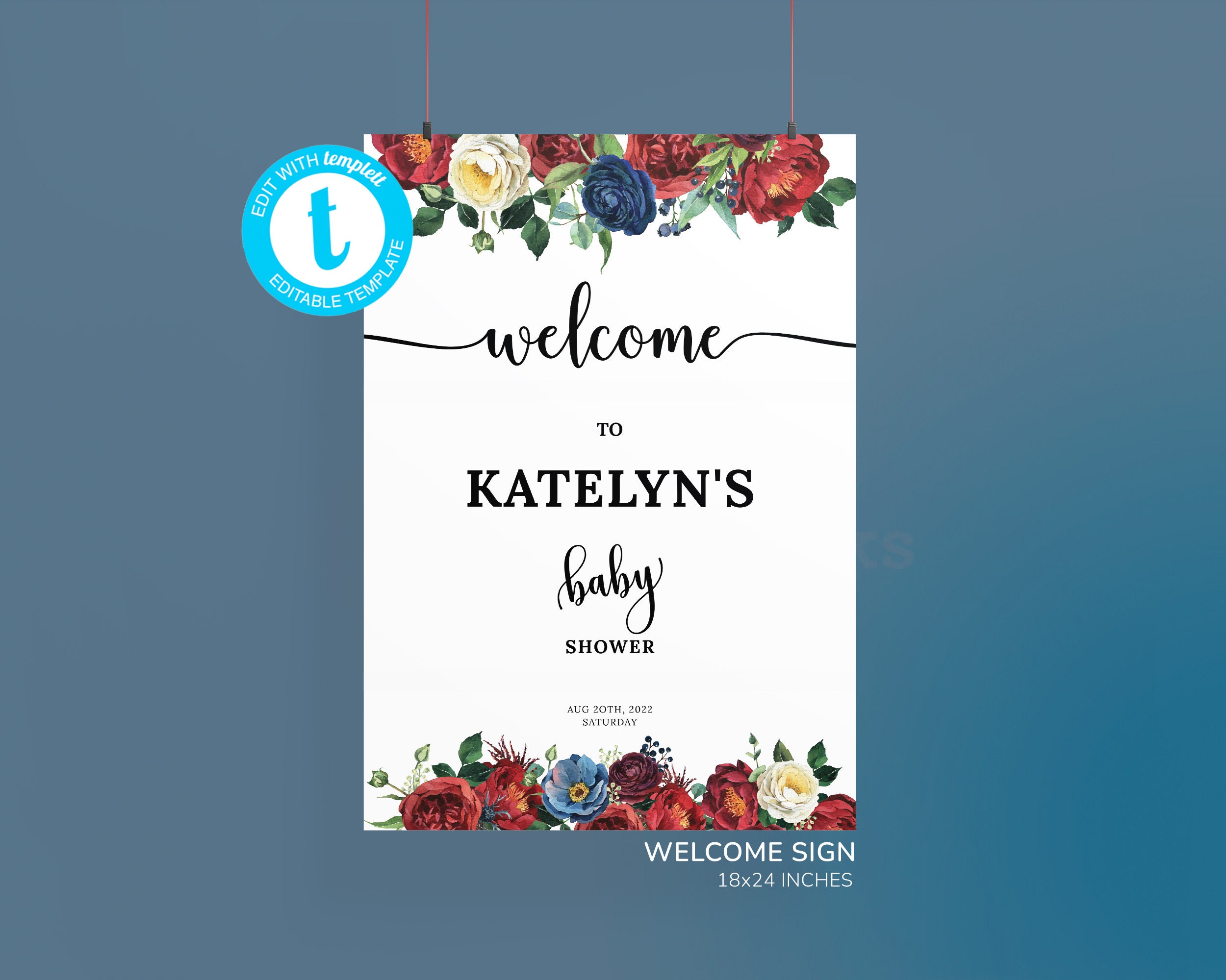 Floral Editable Baby Shower Bundle Printable Full Baby Shower | Etsy