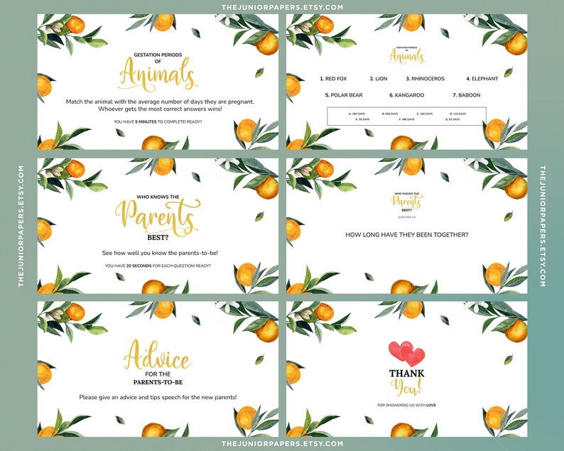 Editable Virtual Baby Shower Games Powerpoint Baby Shower Etsy