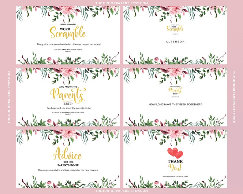 Virtual Baby Shower Games Powerpoint Baby Shower Games Etsy