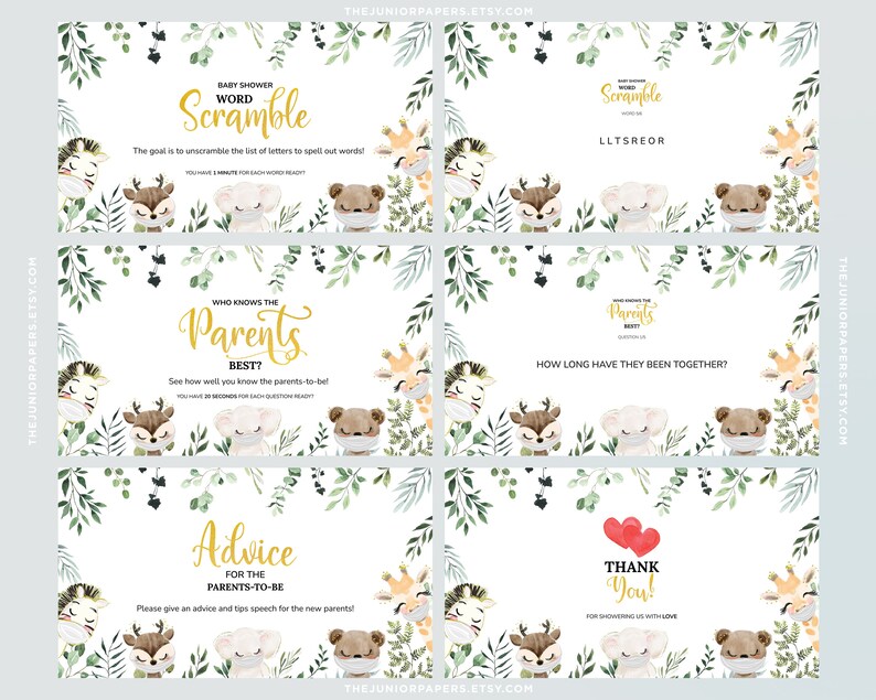 Virtual Baby Shower Games Powerpoint Baby Shower Games Etsy