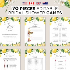 Editable Lemon Bridal Shower Games, Printable Bridal Shower Games, She Found Her Main Squeeze Wedding Shower Games, Bridal Party Game Bundle