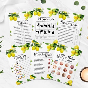 45 Lemon Baby Shower Games, Citrus Baby Shower, Little Lemon Is On The Way Baby Shower, Little Lemon Baby Shower, Instant Download