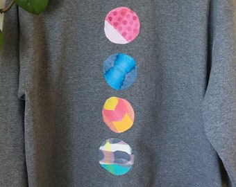 Circle Confetti Applique Cropped Sweatshirt