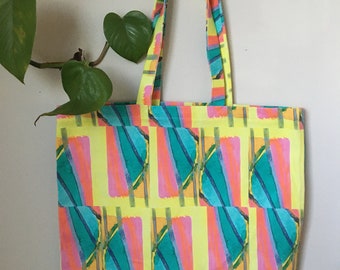 Neon Butterfly Tote Bag