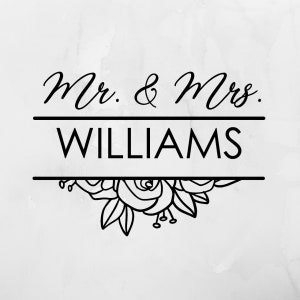 Last Name Custom Monogram Decal, Customizable Wedding Monogram, Custom Family Name Decal, Floral Monogram Custom Decal