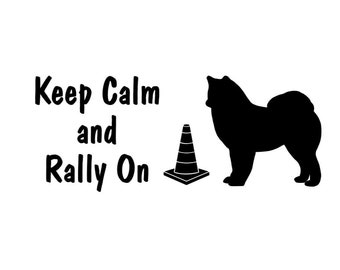 Samoyed Rally Decal, Permanent Decal, Samoyed AKC Rally Obedience Decal