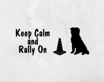Border Collie Rally Decal, Permanent Decal, Border Collie AKC Rally Obedience Decal