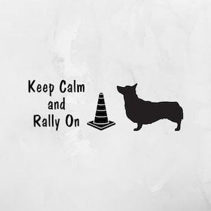 Pembroke Welsh Corgi Rally Decal, Permanent Decal, Corgi AKC Rally Obedience Decal
