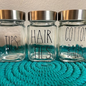 CUSTOM Small Canisters, Bathroom Organization, Storage Containers Personalized