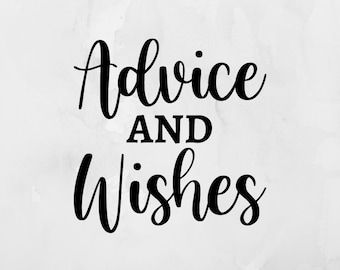 Advice and Wishes Permanent Vinyl Decals, Wedding Permanent Vinyl Decals, Decals for Weddings