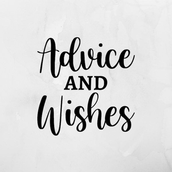 Advice and Wishes Permanent Vinyl Decals, Wedding Permanent Vinyl Decals, Decals for Weddings