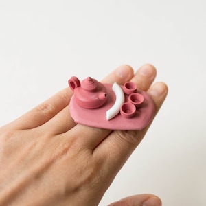 Miniature Ceramic Tea Set, Handmade, Wheel-thrown