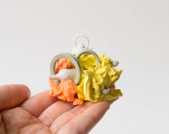 Handmade Miniature Tea Set, Wheel-thrown Miniature Pottery, Miniature Landscape Sculpture