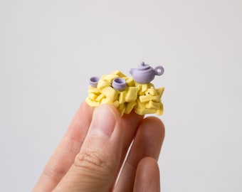Handmade Miniature Tea Set, Sculpture, Wheel-thrown, Miniature Landscape