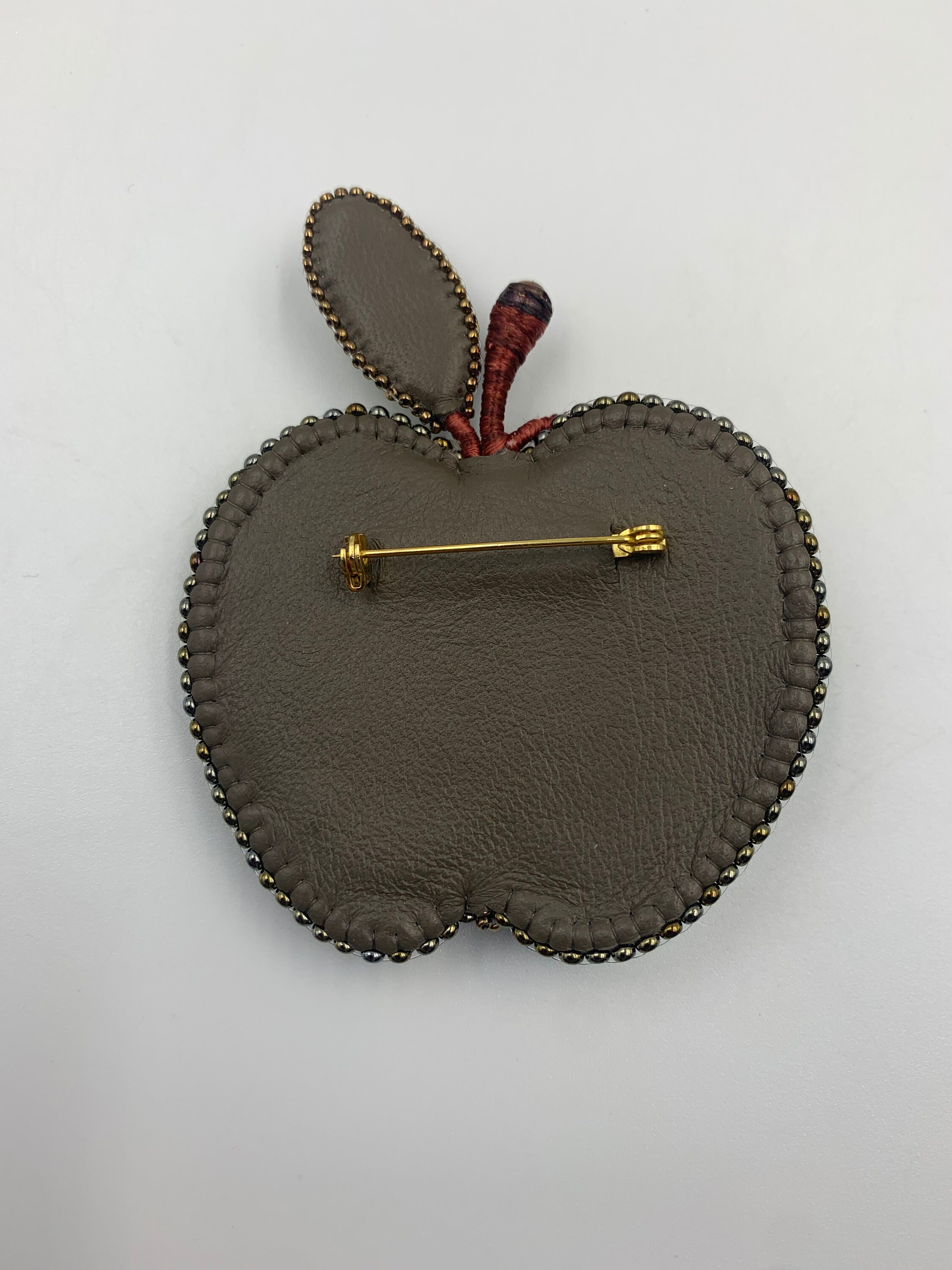 Green apple brooch. Handmade Green apple brooch. Perfect gift Etsy