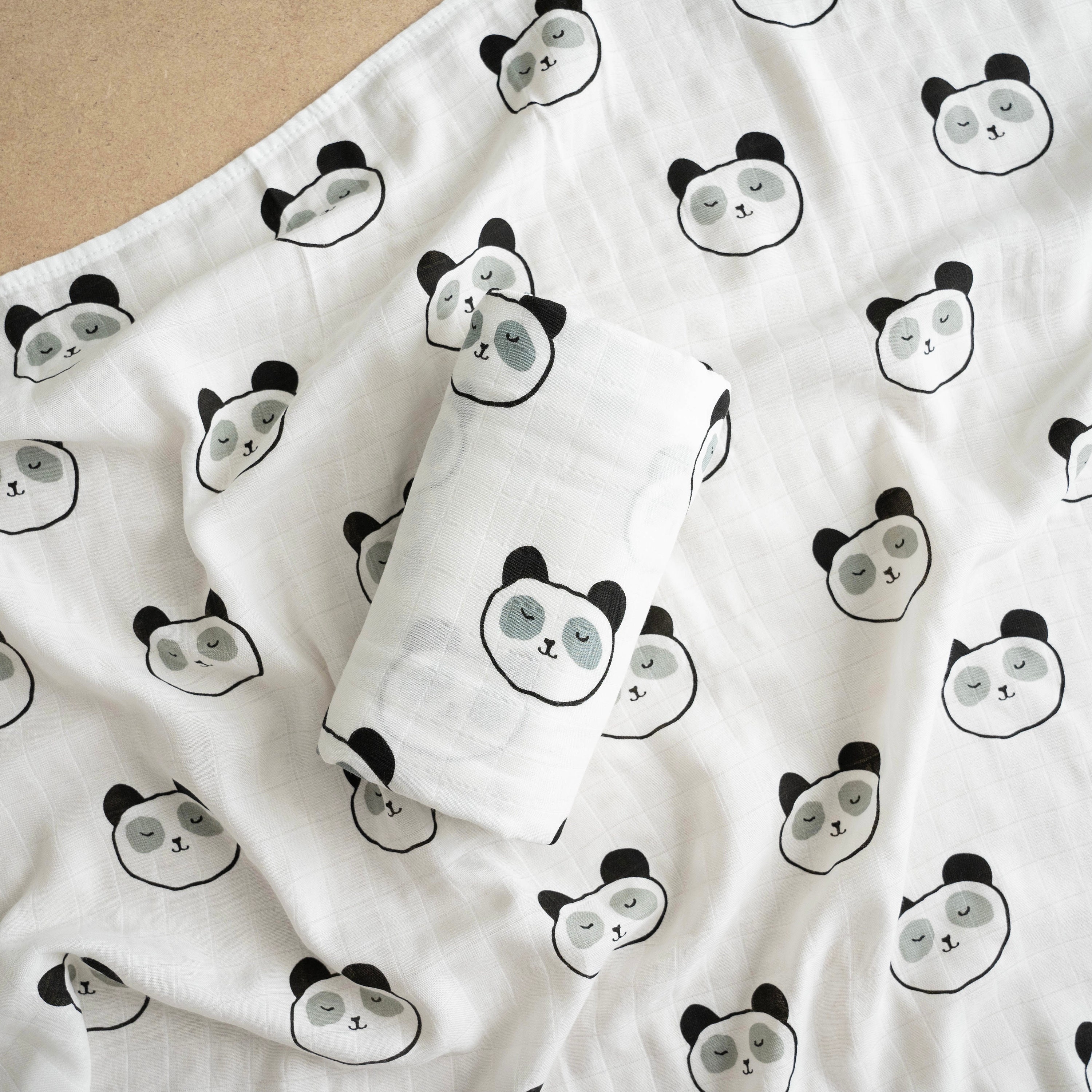 Panda Muslin Swaddle Baby Blanket Gender Neutral Baby Etsy