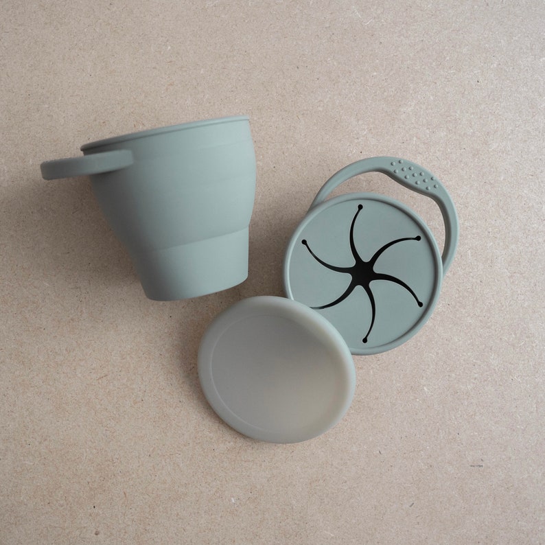 Collapsible Silicone Baby & Toddler Snack Cup With Lid Etsy