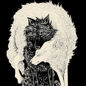 WOLF LIEBHABER DOWNLOAD / Printable / Werwolf Kunst / Goth Art / Horror Art / Wandkunst / Kunstdruck / Schwarzweiß Kunst /