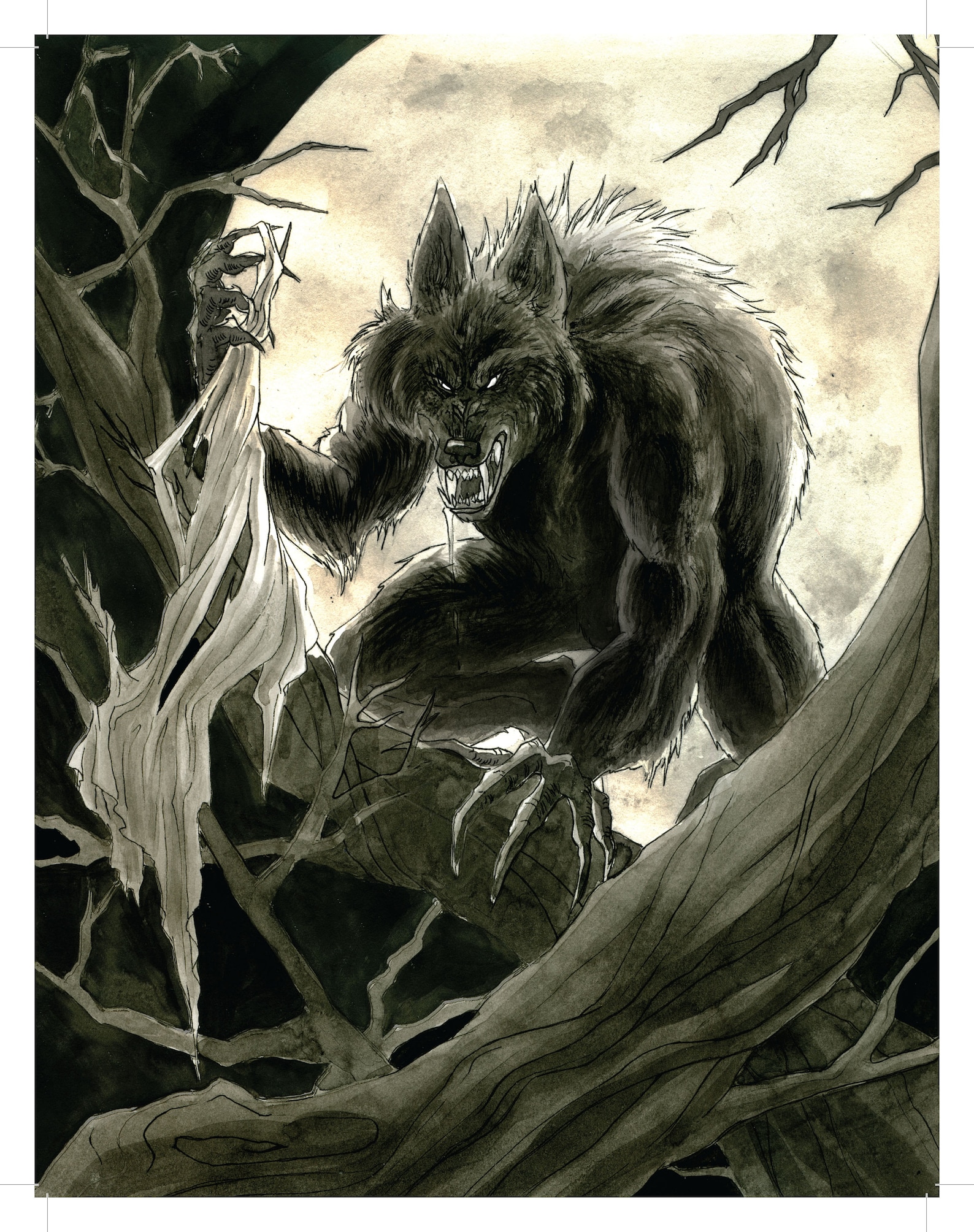 INSTANT DOWNLOAD / Printable Werewolf Decor Print / Gothic Etsy