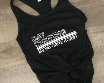 Day Drinking Fitted Racerback Tank Top