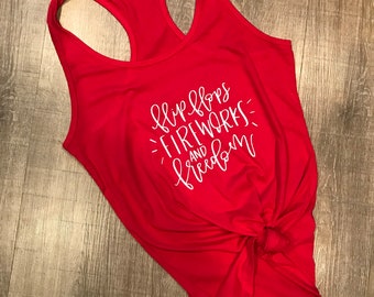 Flip Flops, Fireworks, and Freedom Tank Top