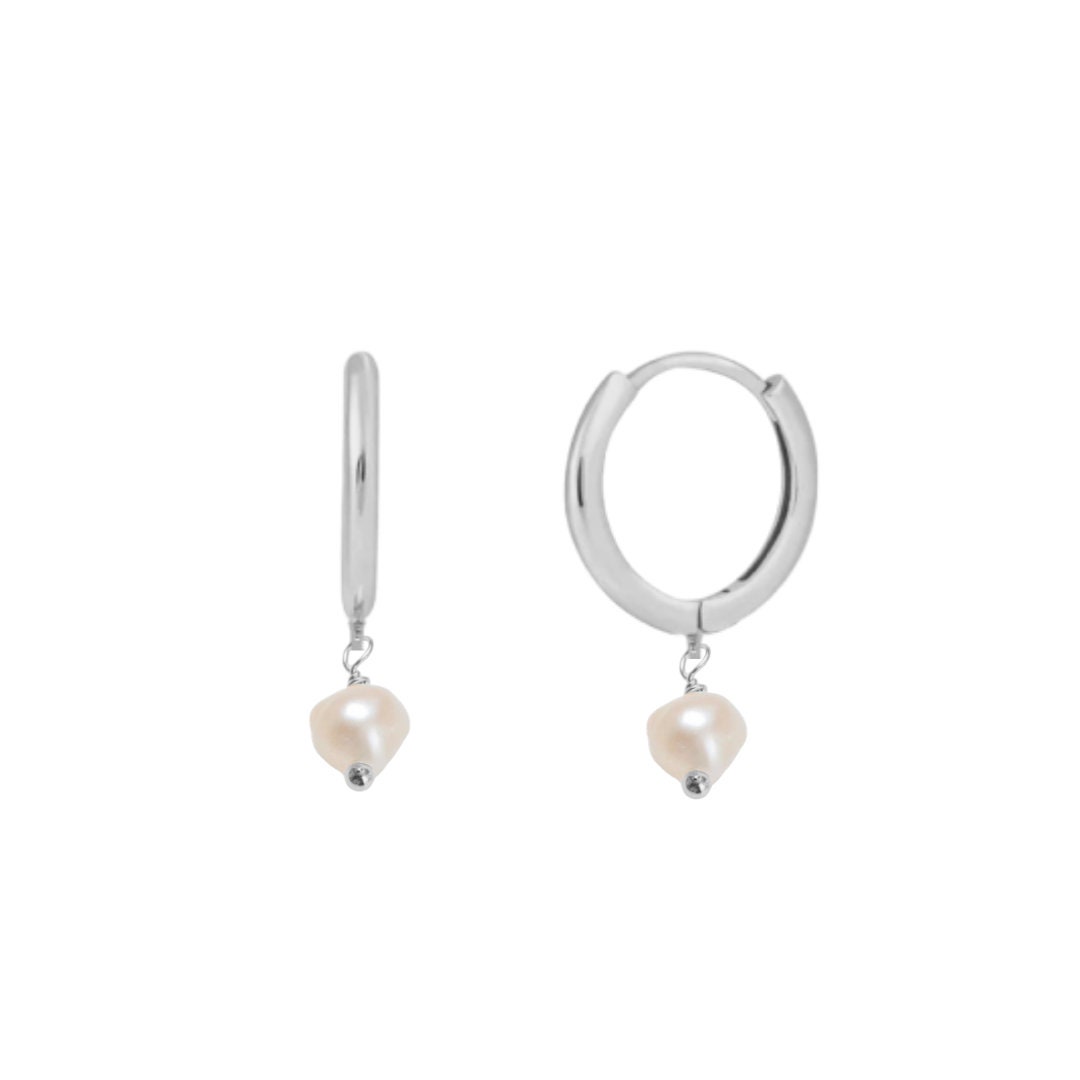Pearl Earrings Pearl Huggies Pearl Hoop Earrings Pearl | Etsy Australia