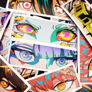 Decalques - Olhos refletivos de anime foscos