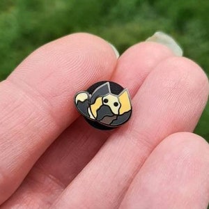 Mini Tortie Cat Black Plated Nickel Enamel Pin, Enamel Lapel Pin, Collectible Pin, Cat Design, Hard Enamel Pin,  Mini Filler Pin