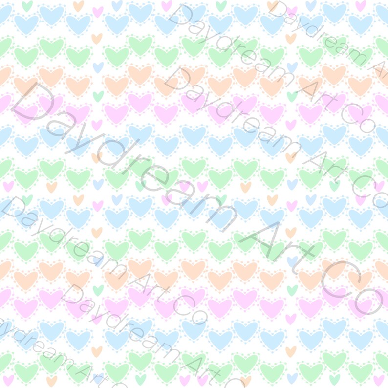 Alternating Heart Pattern Seamless PNG Hearts Pattern Transparent Background Digital Download-not ...
