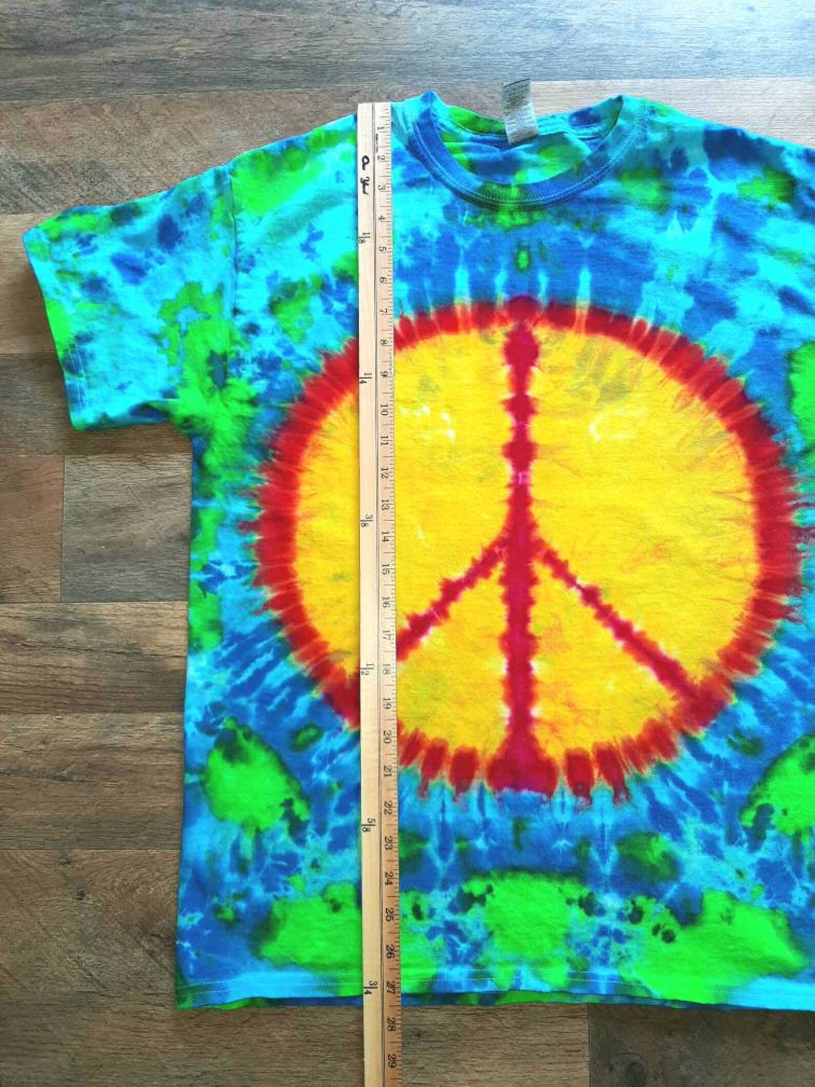 Large Peace Sign Short Sleeve Tie Dye Shirt Large Tie Dye | Etsy