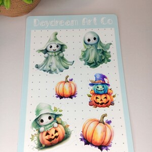 Ethereal Ghost Sticker Sheet, Matte Sticker Sheet, Planner Stickers, Journaling Stickers, Halloween Stickers, Cute Stickers, Laptop Sticker