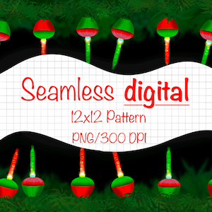 Sömlöst PNG-julmönster digital nedladdning plus en icke-upprepande design - inte en fysisk produkt