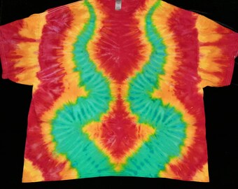 4XL Spiral Tie Dye Shirt, Multi-color Tie Dye, Hippie Style, Hippie ...