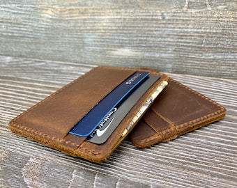 Handmade Genuine Hair on Hide Leather Coin Purse Gift For Her ID Card Holder Leather Minimalist Wallet