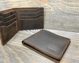 Mens Leather Wallet, Personalized Bifold Wallet, Monogrammed Wallet, Birthday Gift for Him, Leather Anniversary Gift, Fathers Day Gift