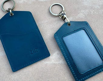 Personalized Leather ID Badge Holder, Custom Badge Holders, Bulk Gifts • Coworker Gifts