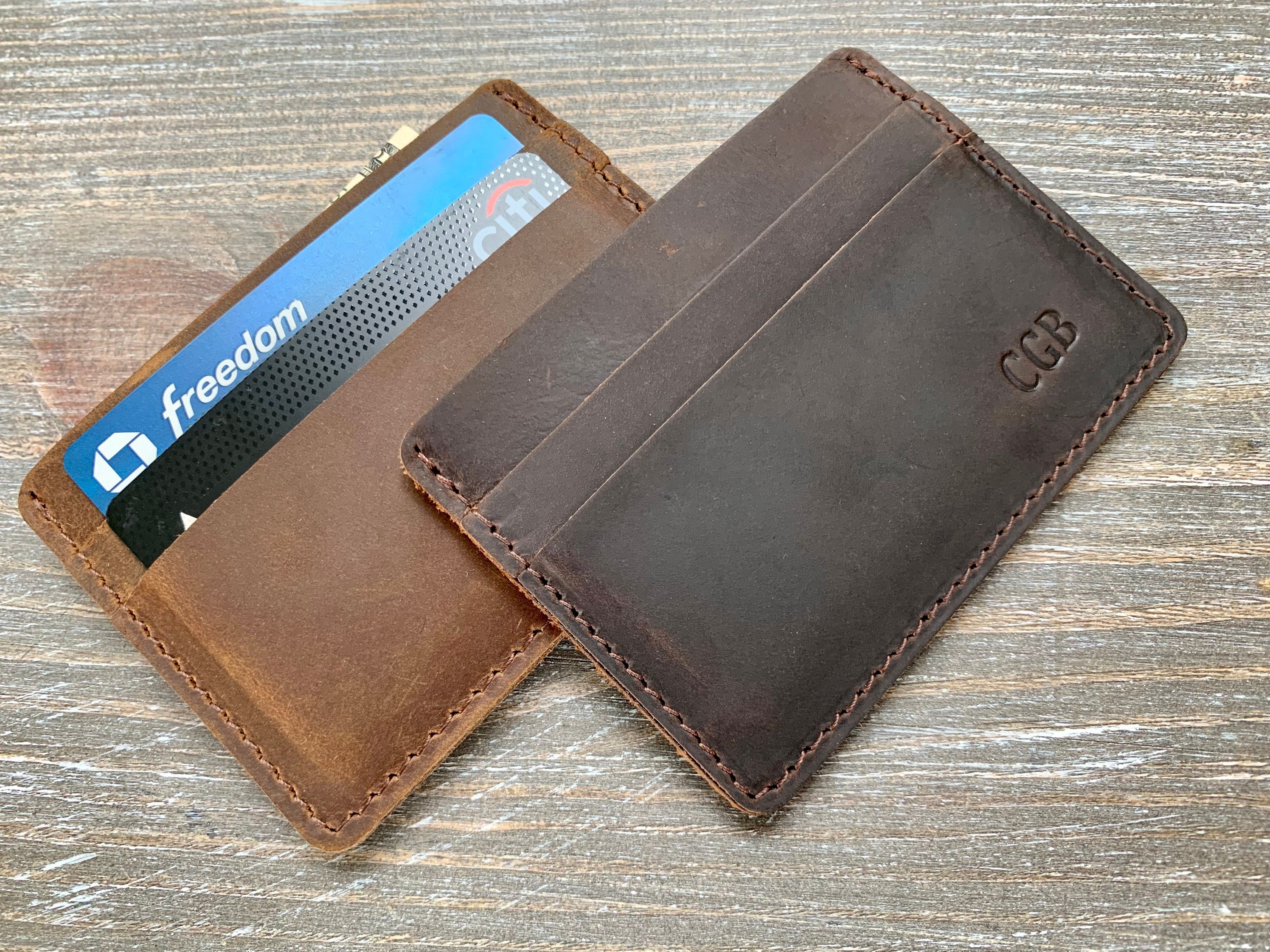 Minimalist Leather Wallet, Personalized Slim Front Pocket Wallet, Men's  Cardholder, Distressed Leather Perfect Gift - Yahoo Shopping