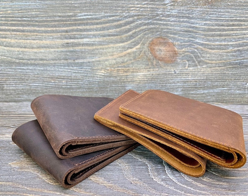 Mens Leather Wallet, Personalized Bifold Wallet, Monogrammed Wallet, Birthday Gift for Him, Leather Anniversary Gift, Fathers Day Gift image 6