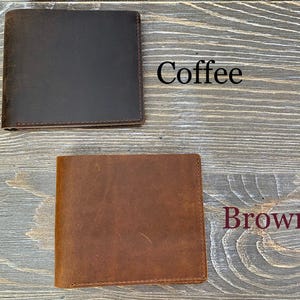 Mens Leather Wallet, Personalized Bifold Wallet, Monogrammed Wallet, Birthday Gift for Him, Leather Anniversary Gift, Fathers Day Gift image 7