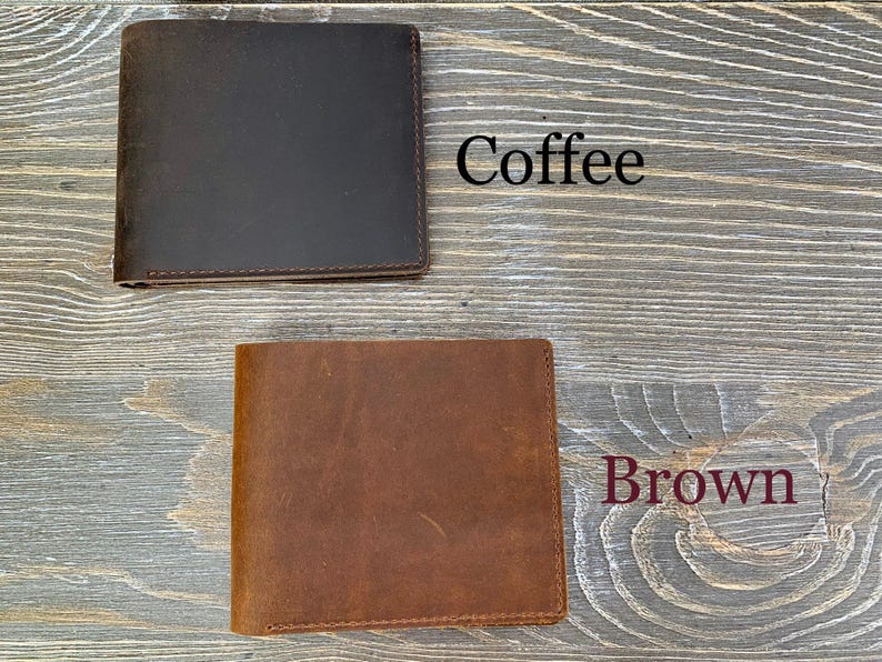 Mens Leather Wallet, Personalized Bifold Wallet, Monogrammed Wallet, Birthday Gift for Him, Leather Anniversary Gift, Fathers Day Gift image 7