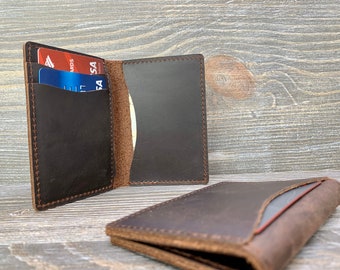 Mens Slim Front Pocket Wallet, Personalized Mens Card Wallet, Slim Credit Card Holder, Bifold Card Wallet, Monogrammed Groomsmen Gift, Etsy
