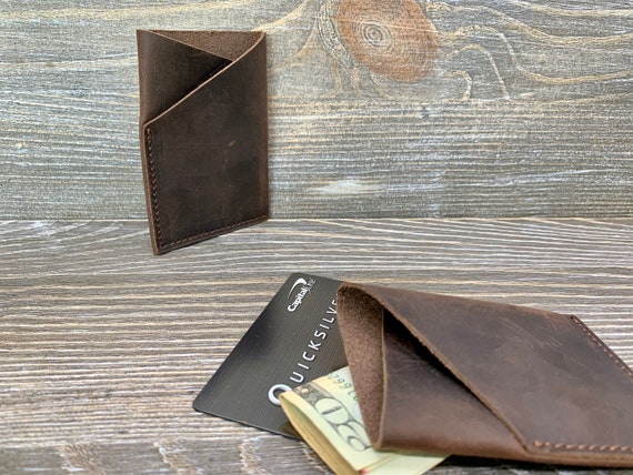 Mens Leather Card Sleeve, Personalized Credit Card Wallet, Slim Leather Card Holder, Minimalist Leather Wallet, Monogrammed Leather Wallet