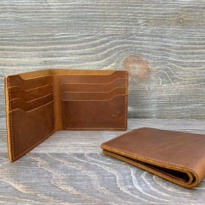 Mens Leather Wallet, Personalized Bifold Wallet, Monogrammed Wallet, Birthday Gift for Him, Leather Anniversary Gift, Fathers Day Gift image 5