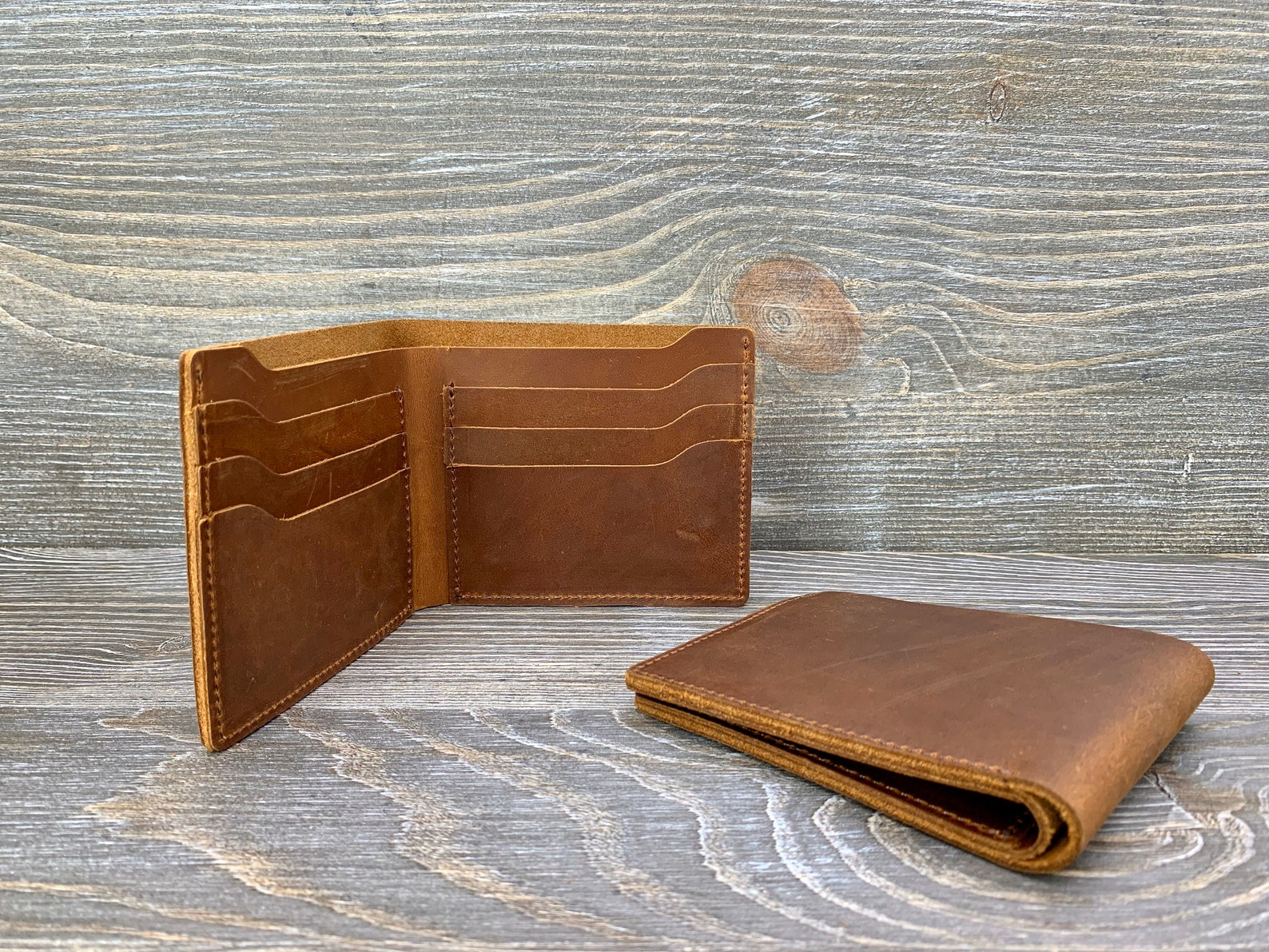 Mens Leather Wallet Personalized Bifold Wallet Monogrammed - Etsy